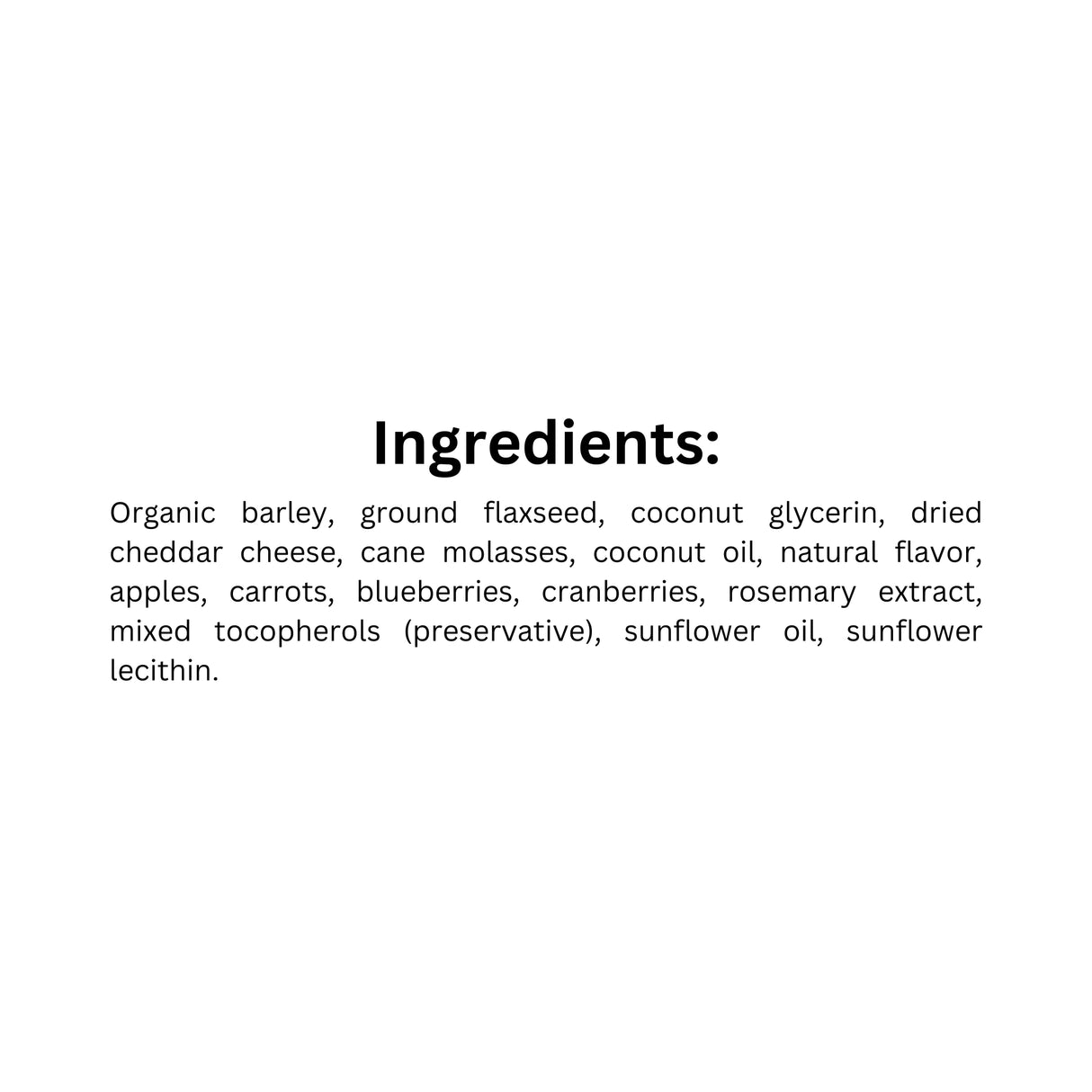 Ingredients of Darford Soft Baked Super Cheesy Dog Treat