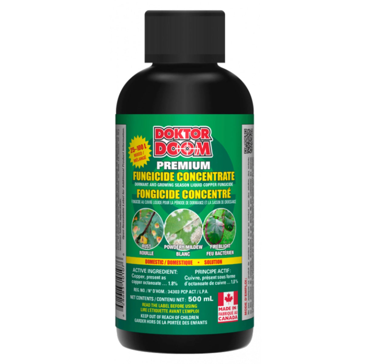 A front view of Doktor Doom Premium Concentrated 500ml Fungicide on a white background