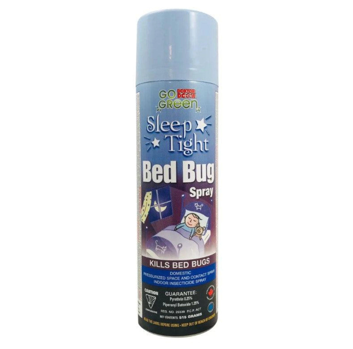 Front view of Doktor Doom Sleep Tight Bed Bug Spray 500g Insecticides on a white background