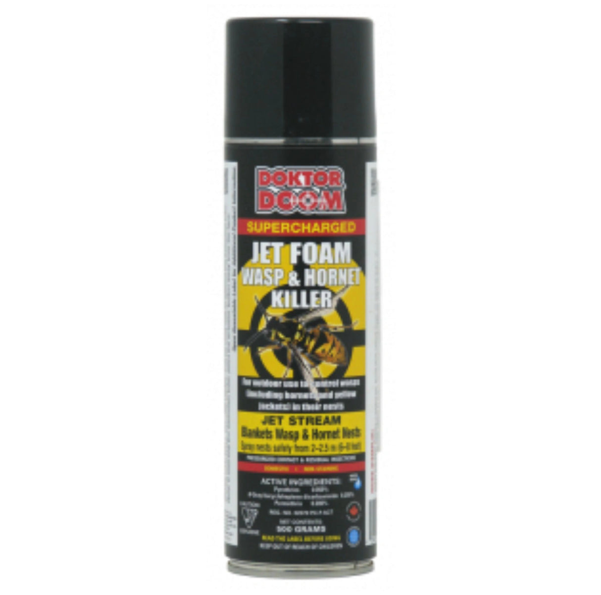 Front view of Doktor Doom Supercharged Wasp and Hornet Jet Foam 544g Insecticides on a white background