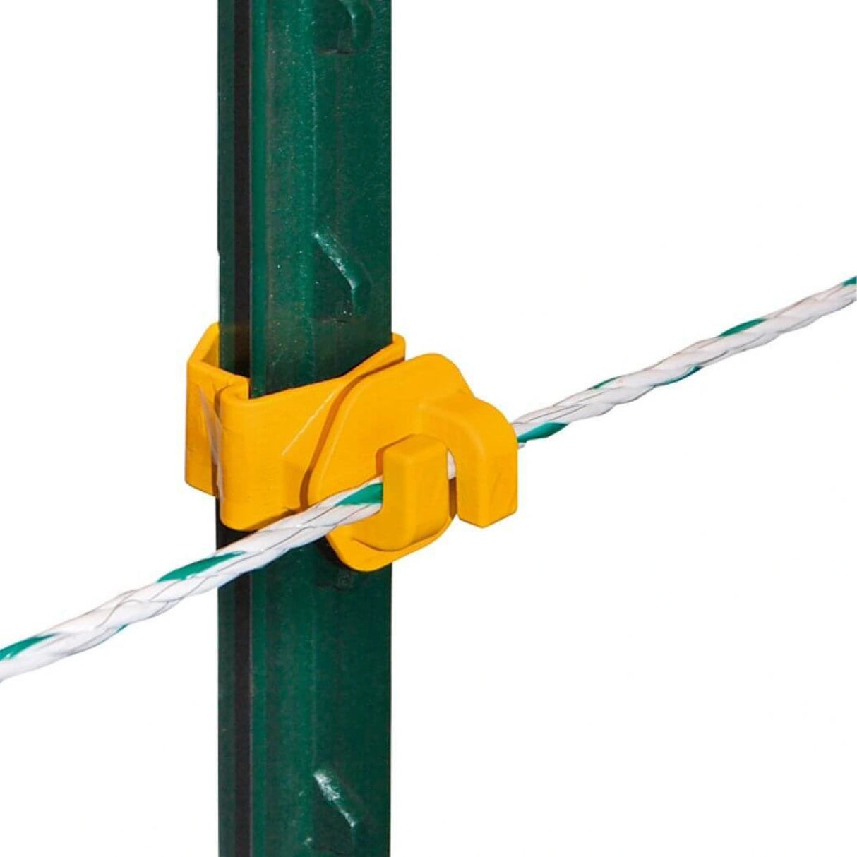 Gallagher Electric Fence Insulators T-Post securely installed on a metal post