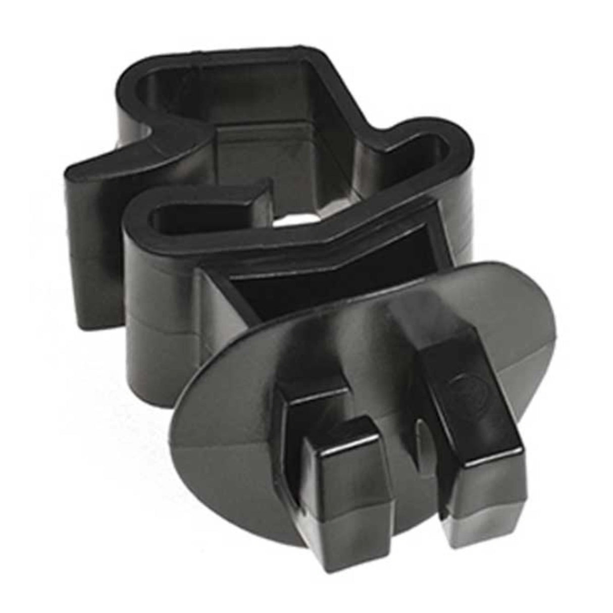Close-up front view of Patriot T-Post Claw Electric Fence Insulators on a white background