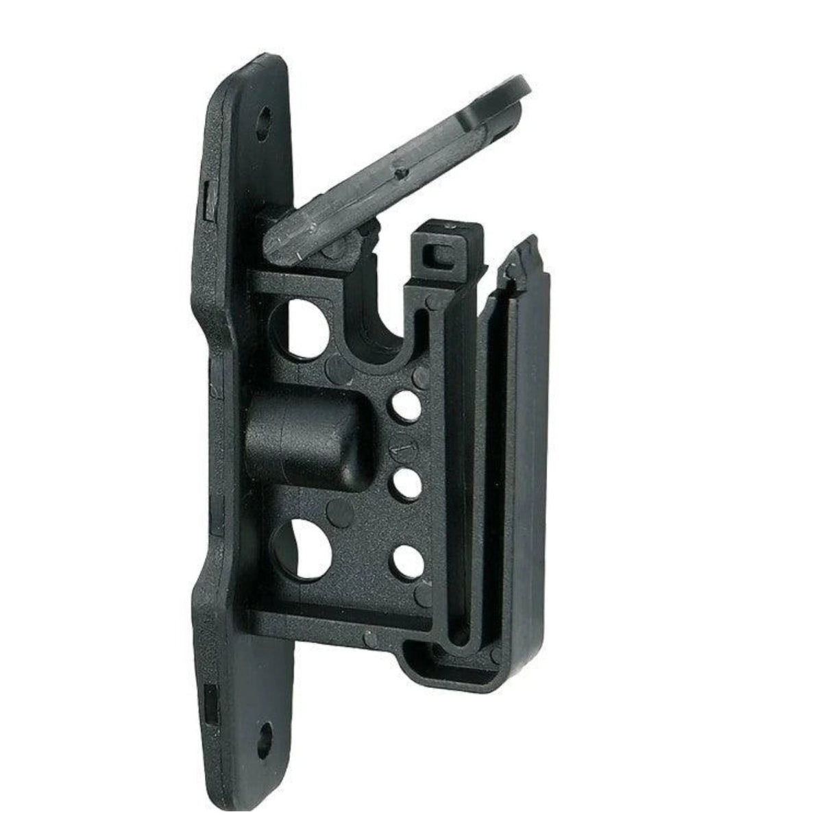 Front side view of Corral Electric Fence Insulators Wooden Post Easy Tape Clip on a white background