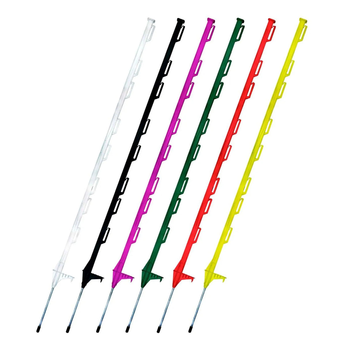 A front view of Purity Feed Electric Fence Post Step-In 48 inch on a white background