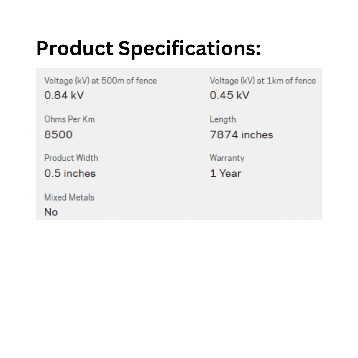 Gallagher Electric Fencing 12.5mm Poly Tape White 200M product specification