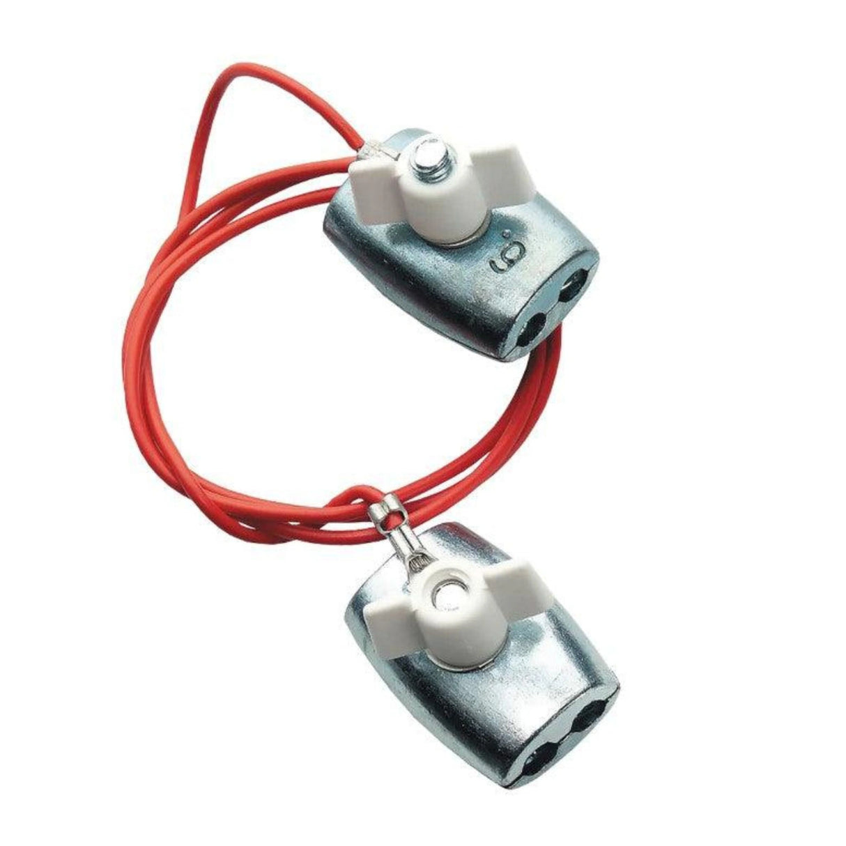 Front view of Corral Electric Fencing Rope to Rope Connector on a white background