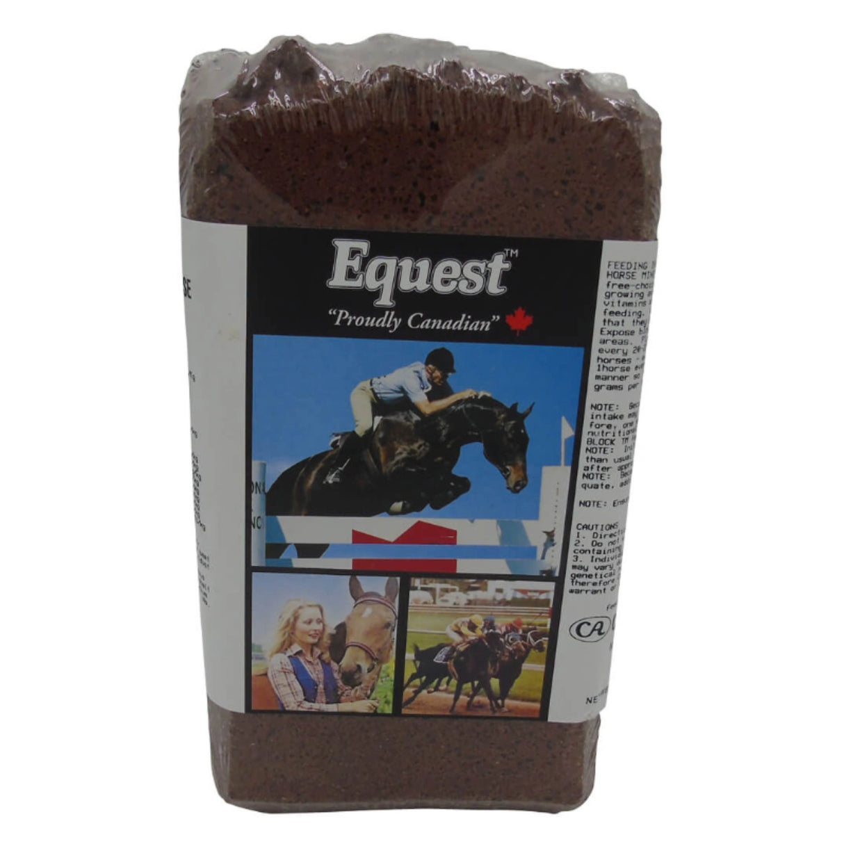 Front view of Equest Agri-Blok 8:8 Salt Mineral Mini-Pak horse feed on a white background