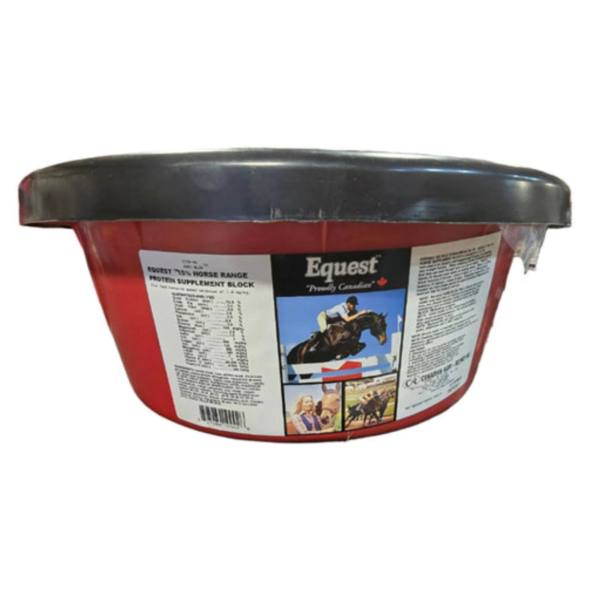Front view of Equest Agri-Blok Tub horse feed on a white background