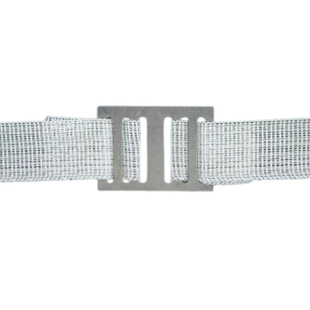 Close-up front view of Dare Equine Fencing Splicing Buckle for 1.5-inch Tape on a plain background