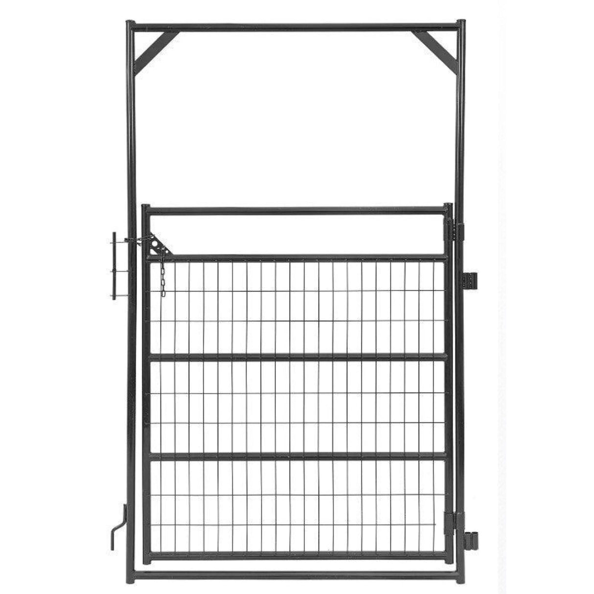 A front view of Light Duty Sheep and Goat Walk Thru Farm Gate, 4' on a white background