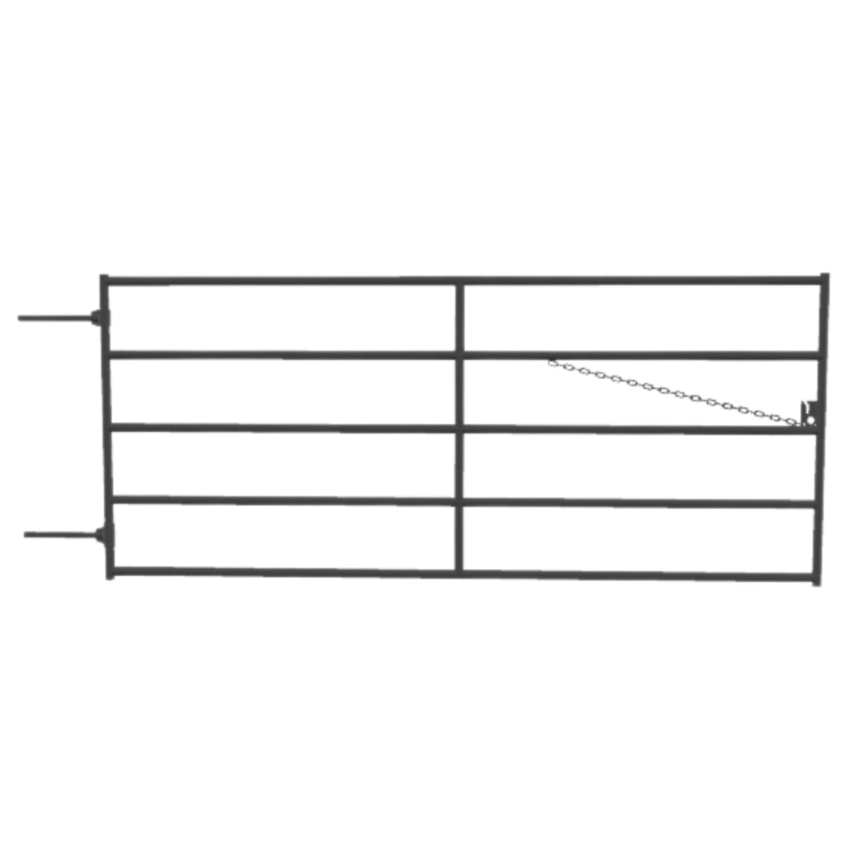 A front view of a medium-duty portable farm gate by 2W Lemsco, 5 feet high, on a white background