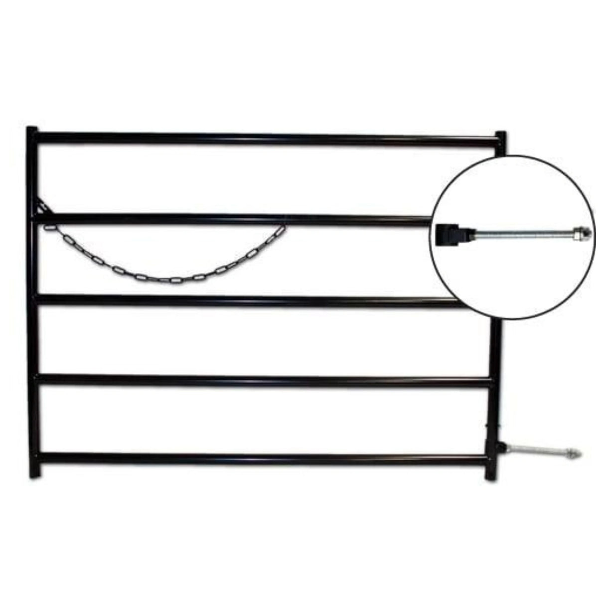 A front view of Medium Duty Farm Gates, 5 Rail, 48" Height in Various Lengths on a white background