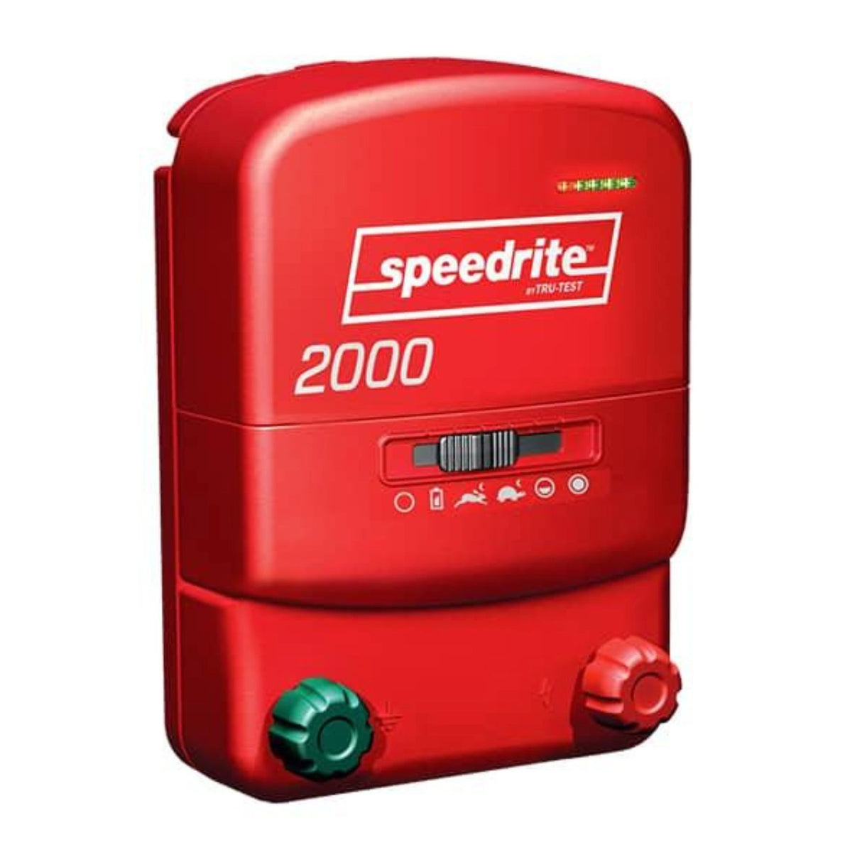 A front view part of Speedrite Fence Energizer Electric Fence 2000 Dual Powered 20 Mile on a white background