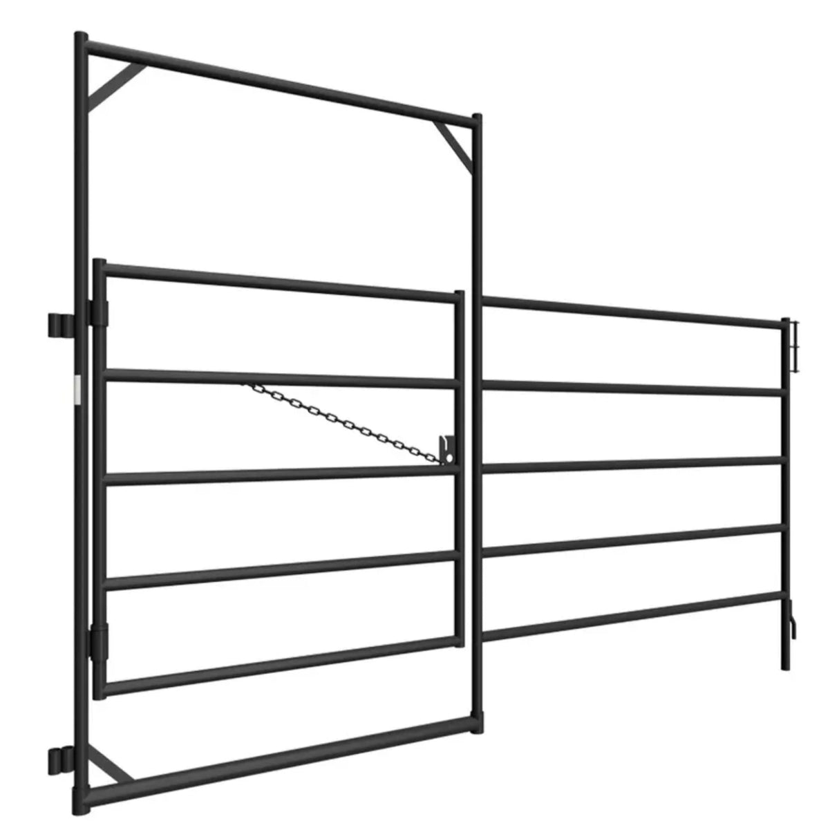 Front view of 2W Equipment Medium Duty Fence Gate on a white background