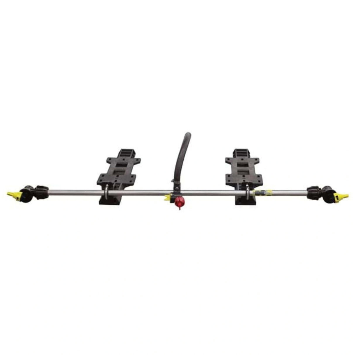 A front view of ATV Sprayer 25 Gallon 3 Nozzle Boomless Broadcast Wet Boom on a white background