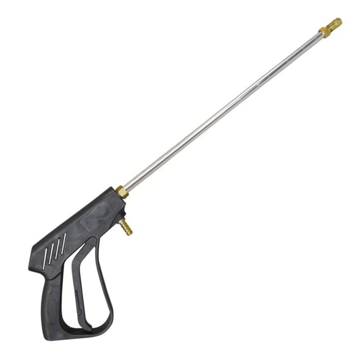 A front view of ATV Sprayer 25 Gallon 2 Nozzle Broadcast Boom Sprayer Wand on a white background