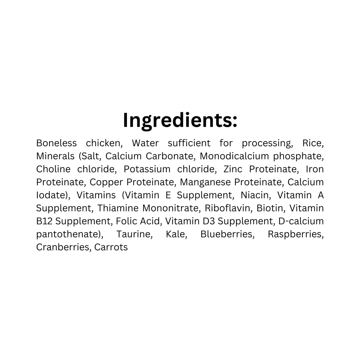 List of Ingredients of FirstMate Cage-Free Chicken & Rice Cat Food