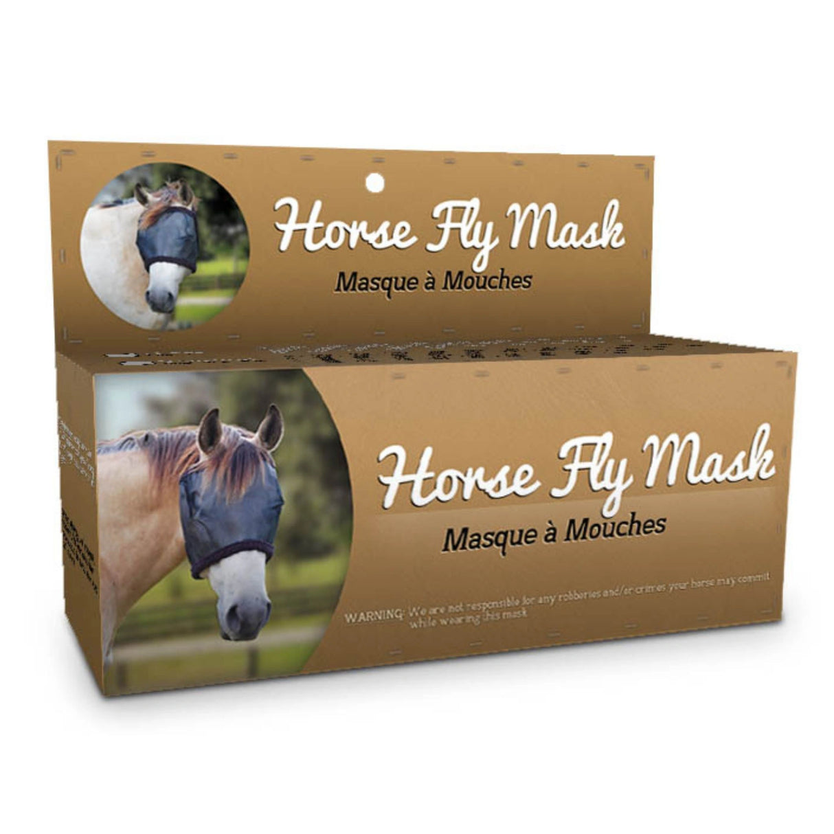 A front view part of Kane Vet Supplies Fly Mask Gusseted Weave on a white background