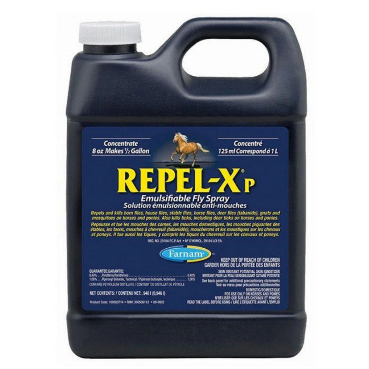 A Farnam fly repellent concentrated fly spray 946ml on a white background