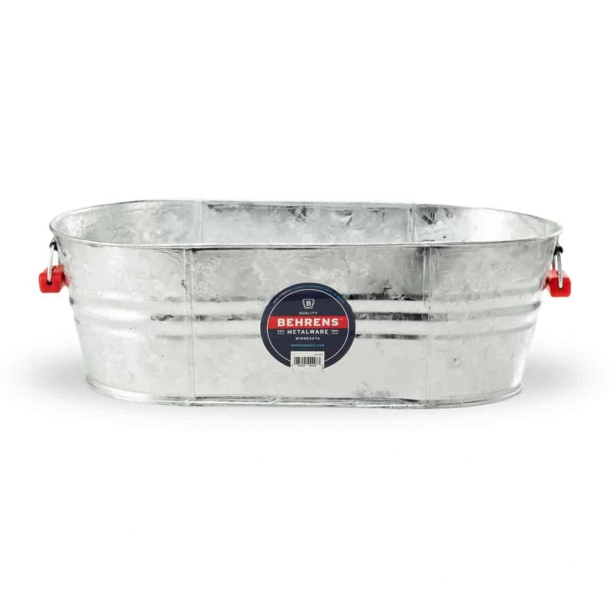 A front view of a 1 Gallon Oval Wash Tub on a white background
