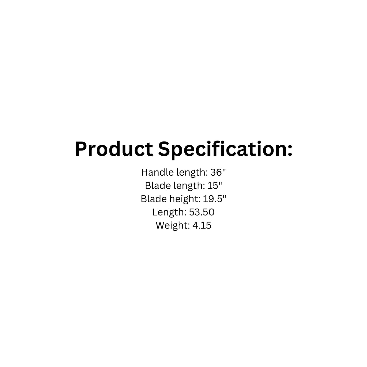 Product specification of the Garant snow shovel