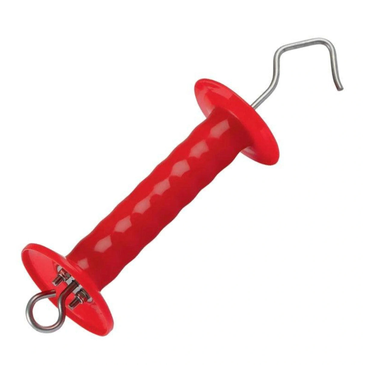 Close-up side view of Corral Gate Handle Electric Fencing Premium Plus Red