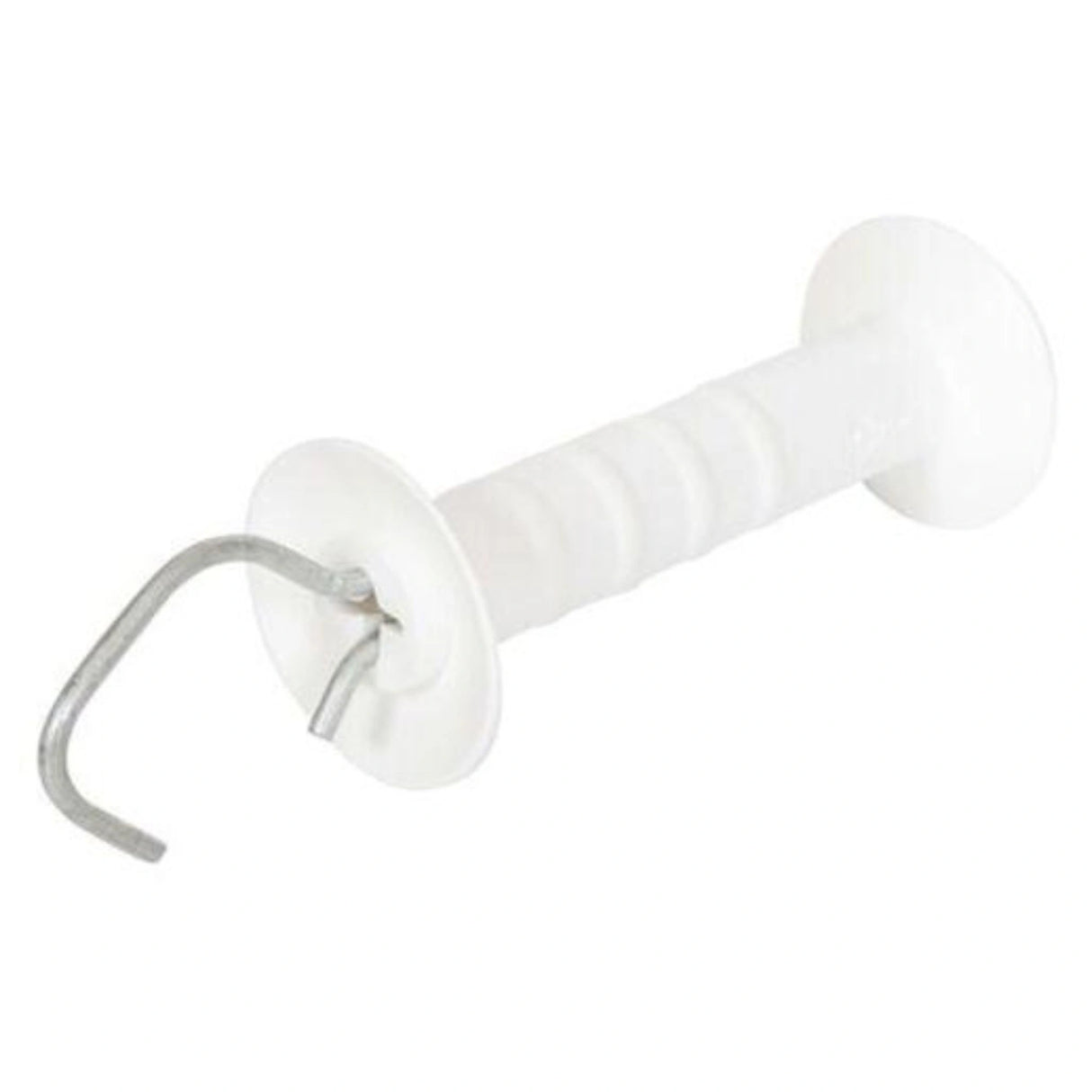 close-up side view of the Gallagher Gate Handle Electric Fencing White Insulated Handle Small