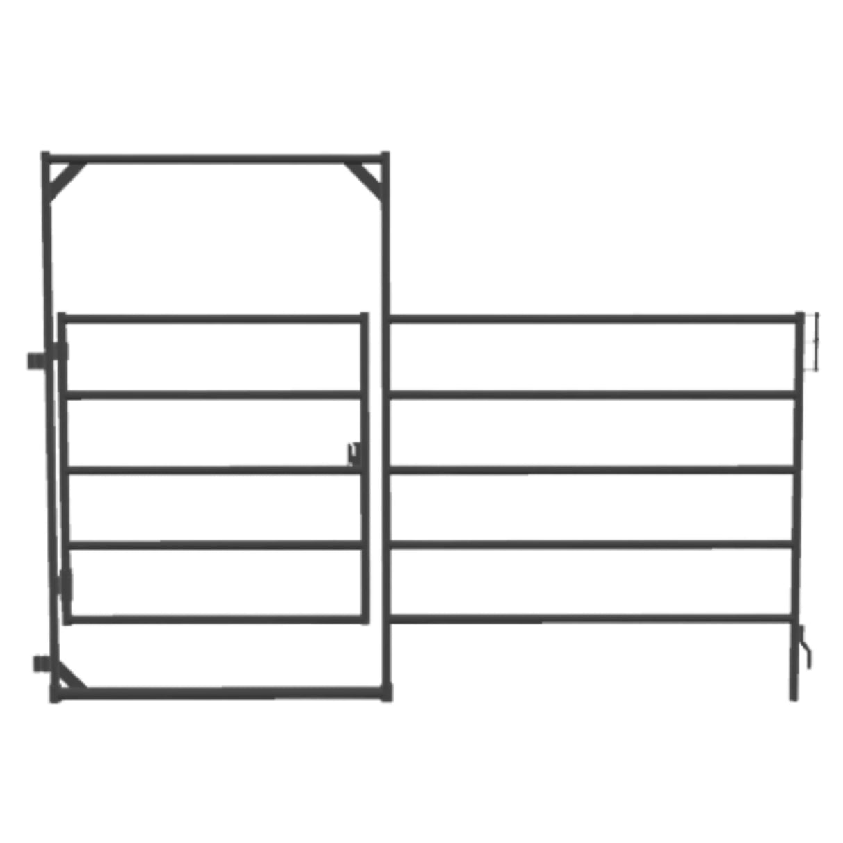 A front view of a medium duty 7-foot gate panel from the 2W Lemsco Series on a white background