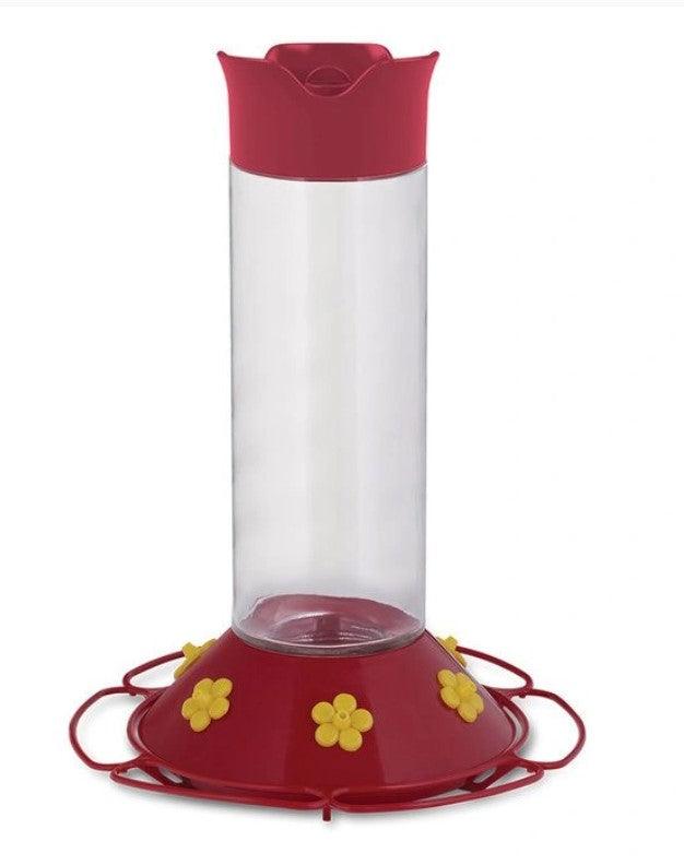 Pinebush Traditional Glass Hummingbird Feeder - 20 oz with Built-In Ant Moat | Model 10899