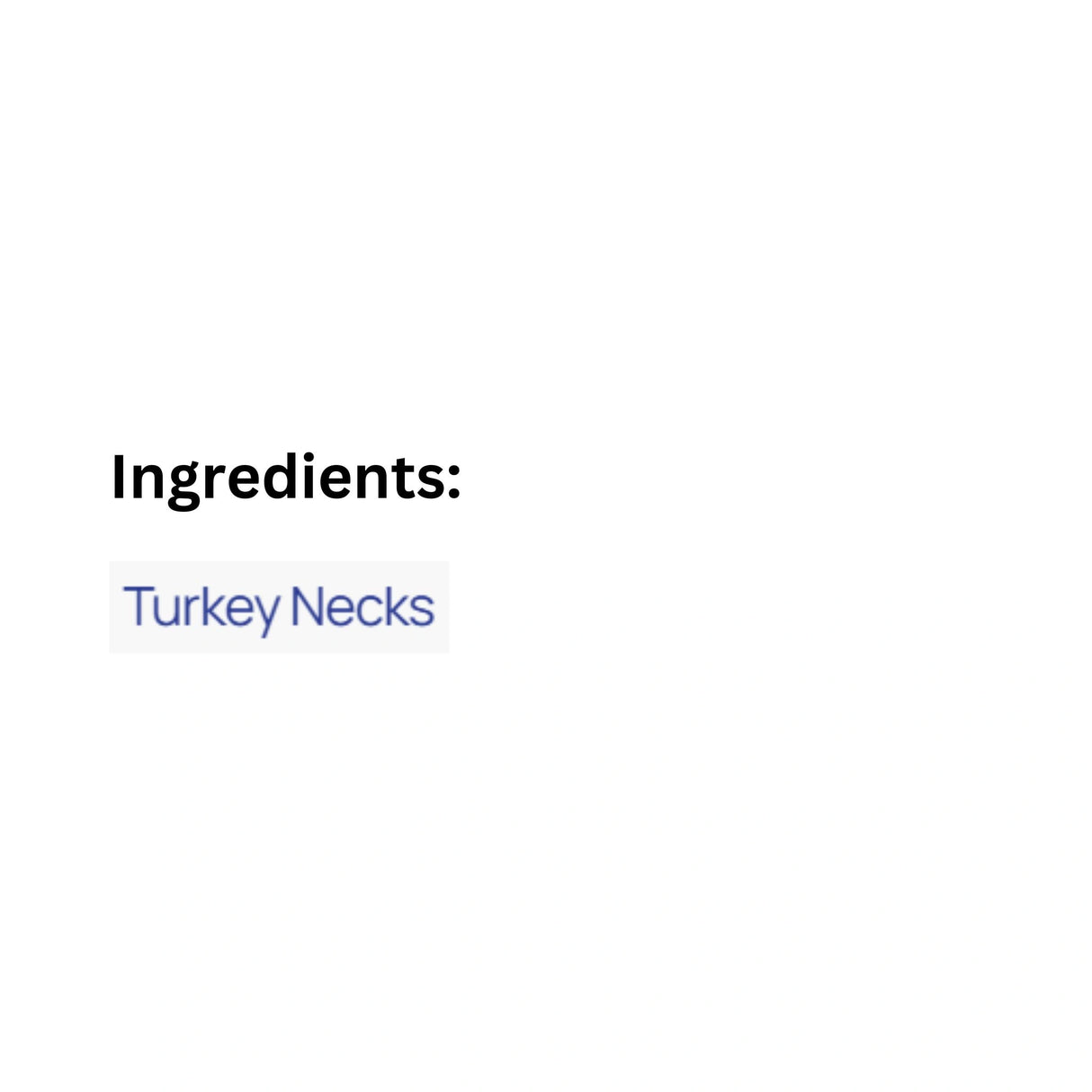 Ingredients of Healthy Paws Enrichment Chew Turkey Neck Pet Treats
