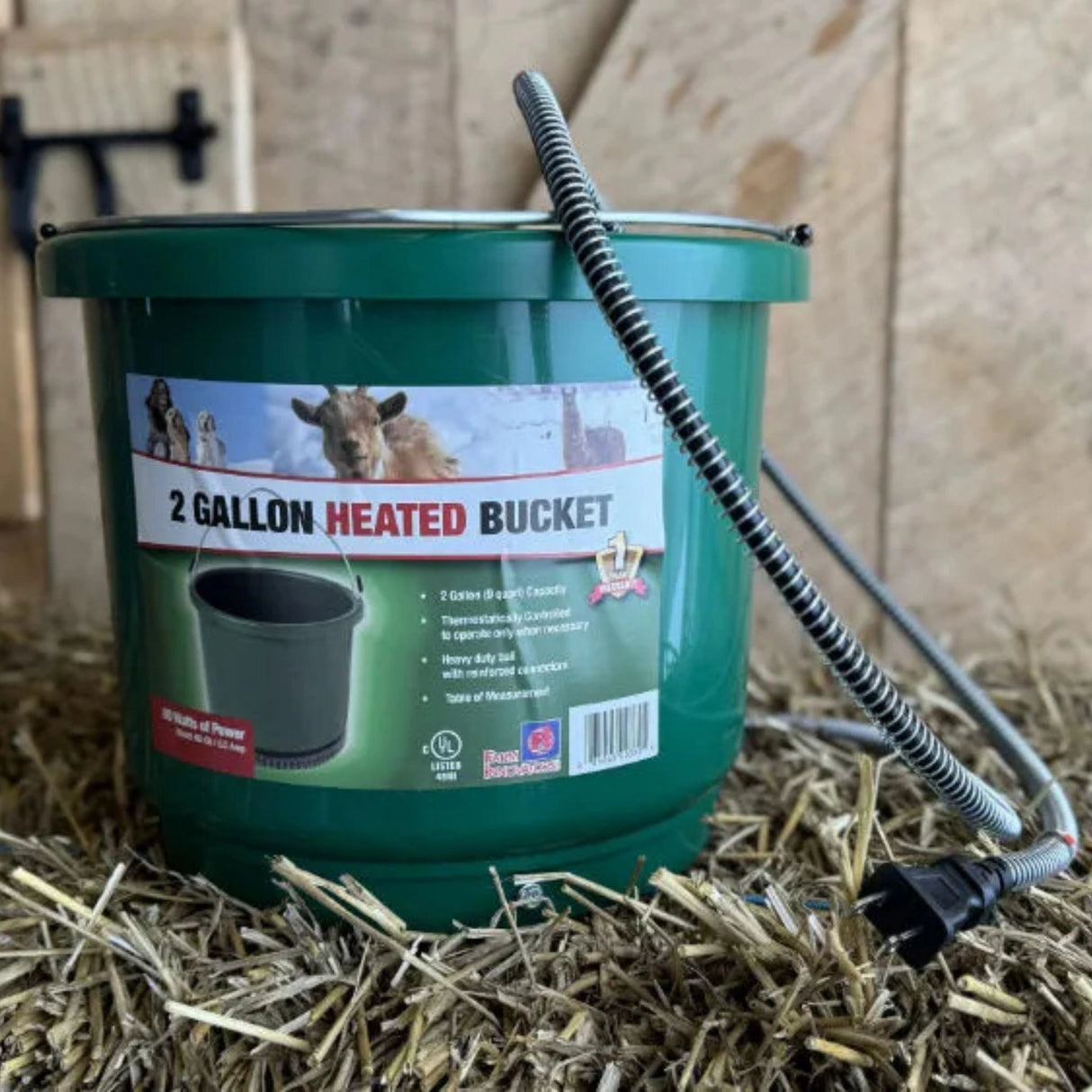A winter outdoor barn suing 2 Gallon Heated Bucket 60 Watts in use, Kamloops, British Colombia