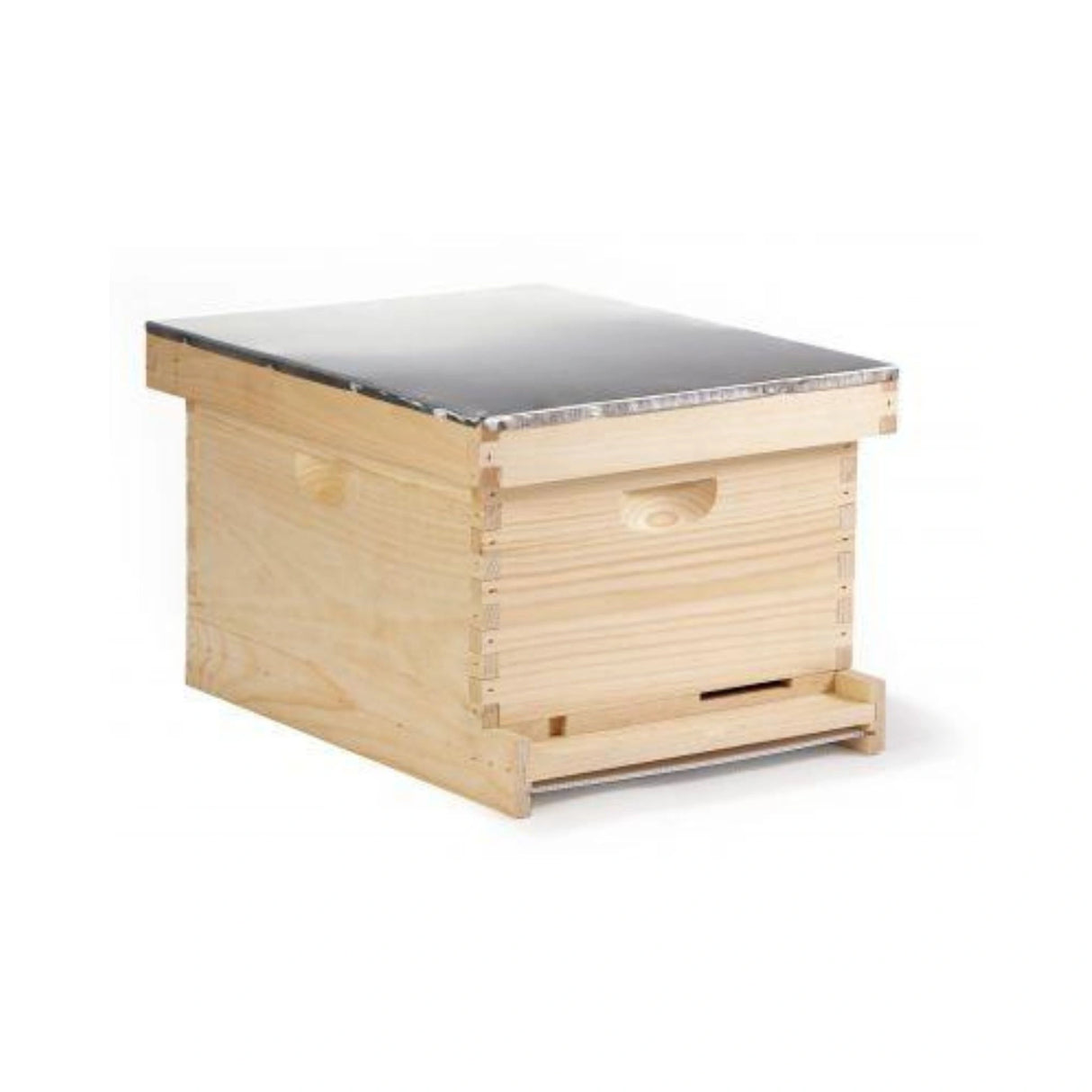 Front view of Little Giant 10-Frame Hive Box Complete on a white background