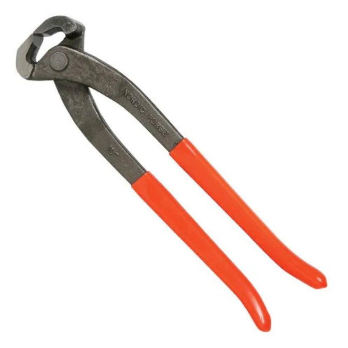 Nordic Forge Hoof Nippers 10 inch Nail Nipper Textured Sleeve Handle on a white background