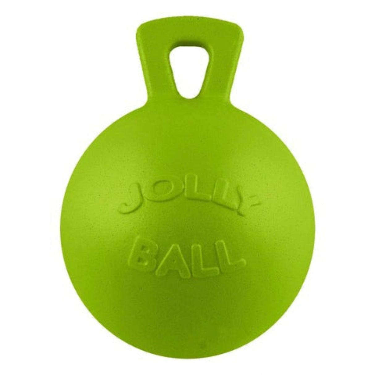Front view of Apple Green Horseman's Pride Jolly Ball 10" Horse Toy on a white background