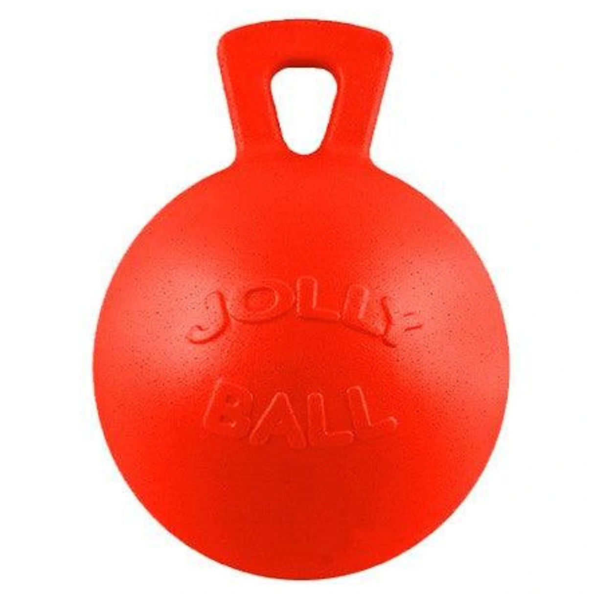 Front view of Orange Horseman's Pride Jolly Ball 10" Horse Toy on a white background