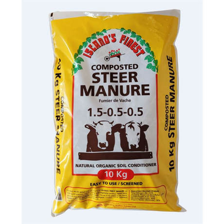 10kg bag of Island's Finest Composted Steer Manure