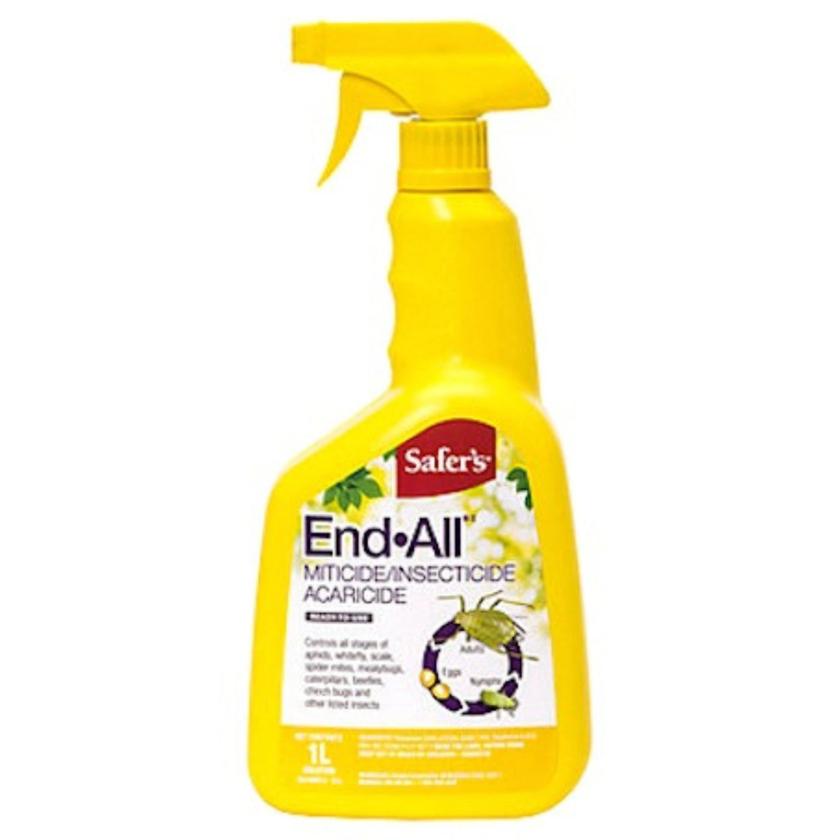 Front view of Safer's Insecticides End All Ready-to-Use 1 Liter on a white background