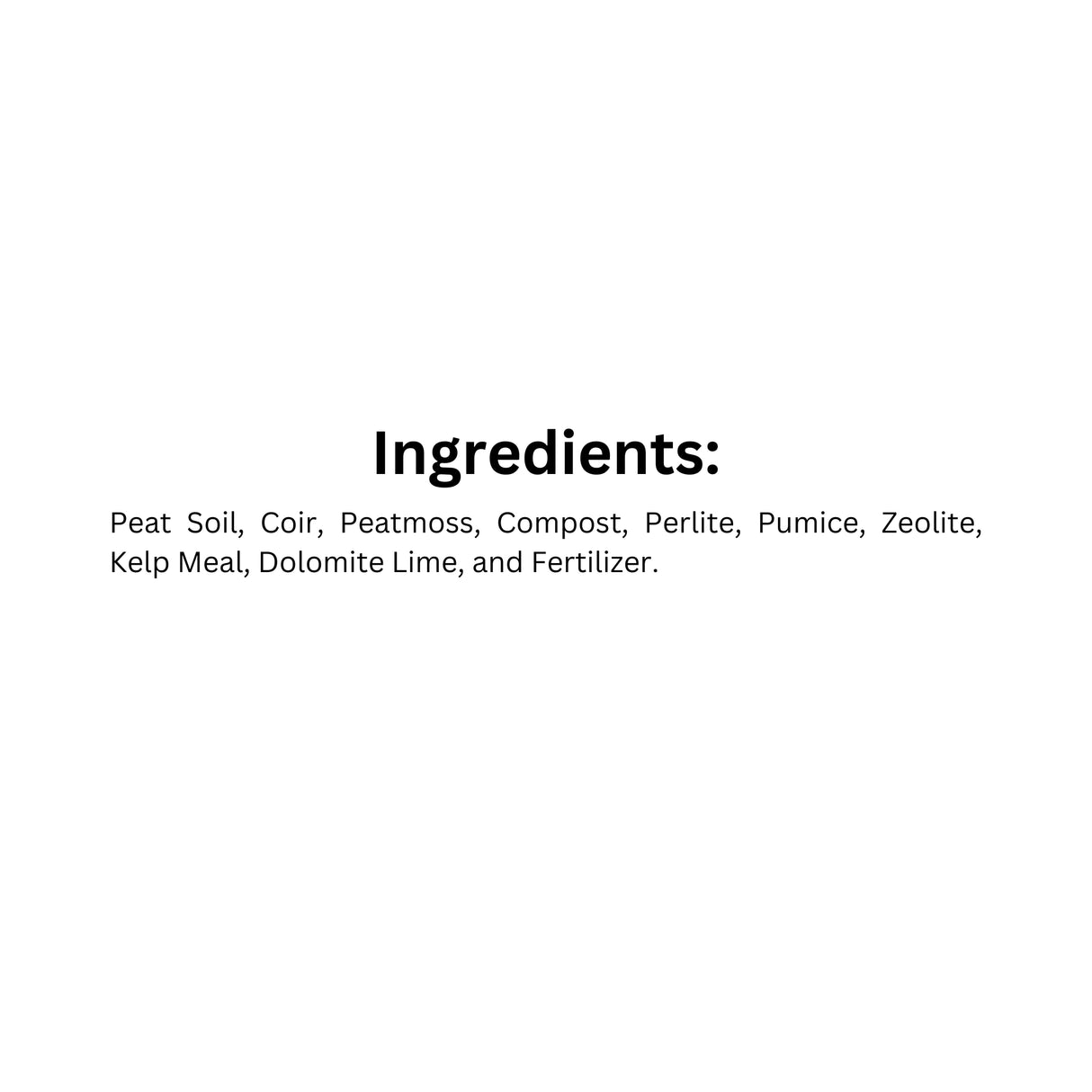 List of Ingredients of Island's Finest Pro Starter Mix 25L Soil Mix