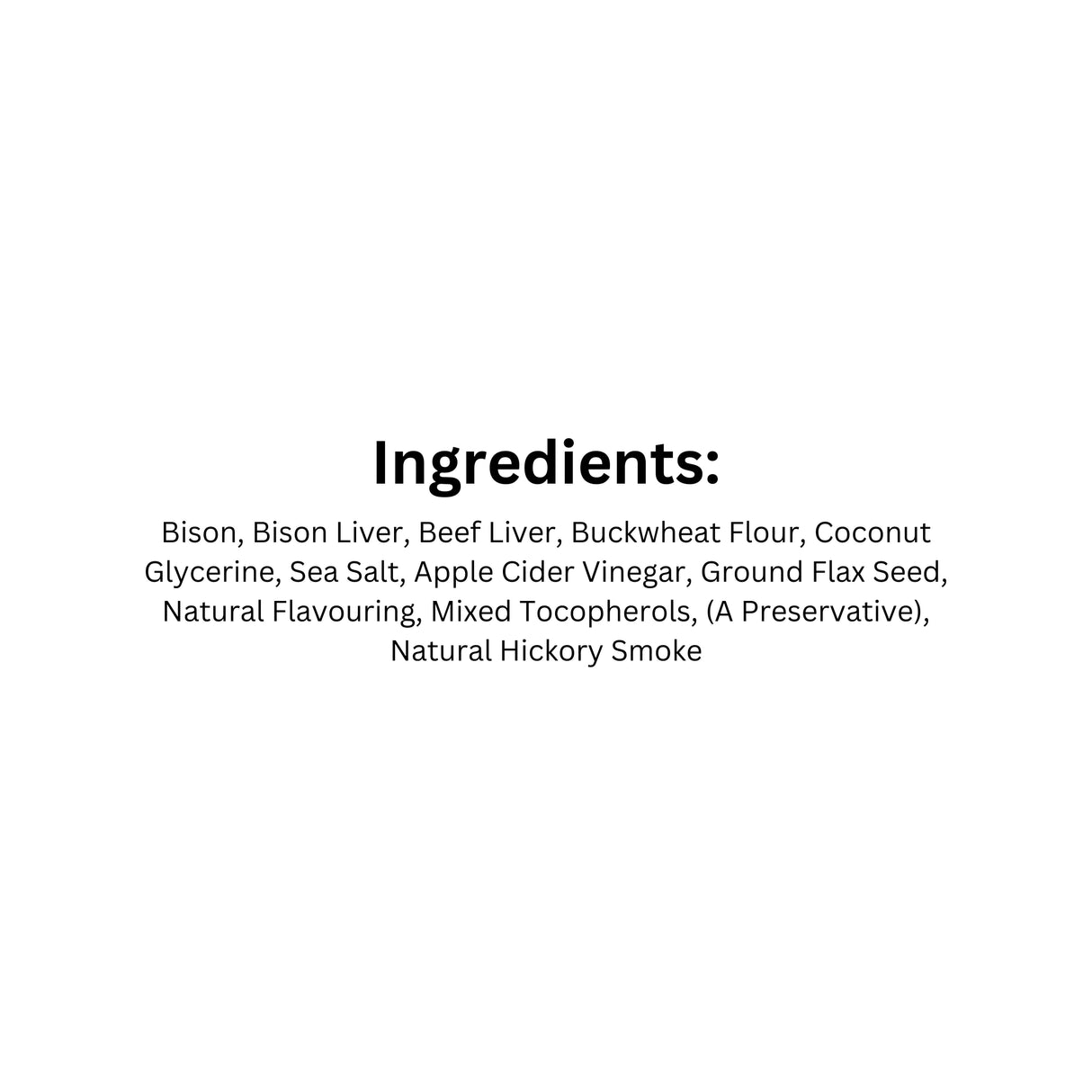 Guaranteed analysis of Jay's Bison & Blackberry Dog Treats