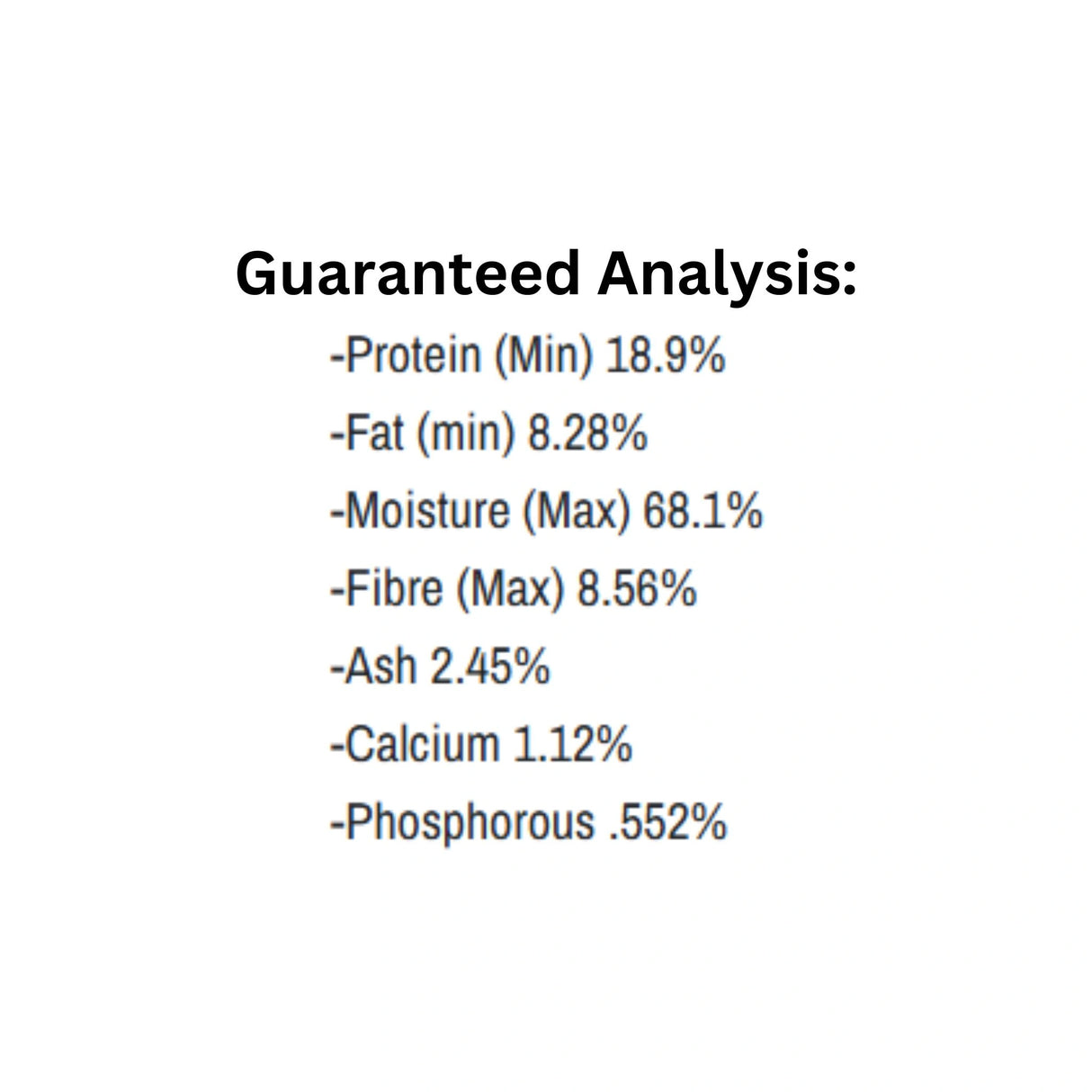 Guaranteed analysis of K9 Choice Complete Cuisine Frozen Plus Beef Dog Food