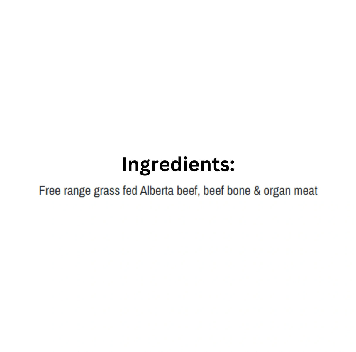 List of Ingredients of K9 Choice Frozen Meat and Bone Only 20lb Just Beef Dog Food