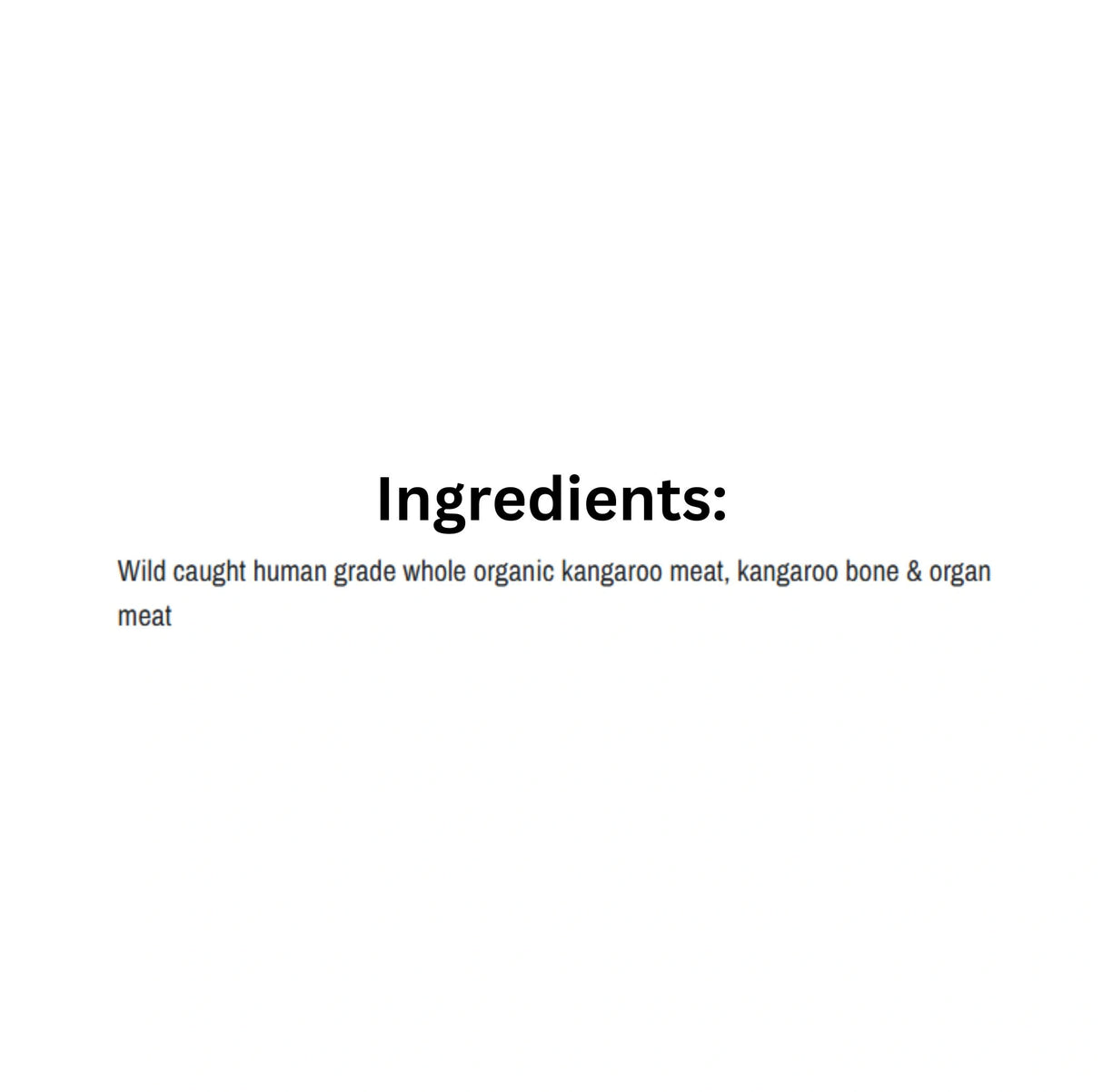 Ingredients of K9 Choice Just Kangaroo Dog Food 20lb