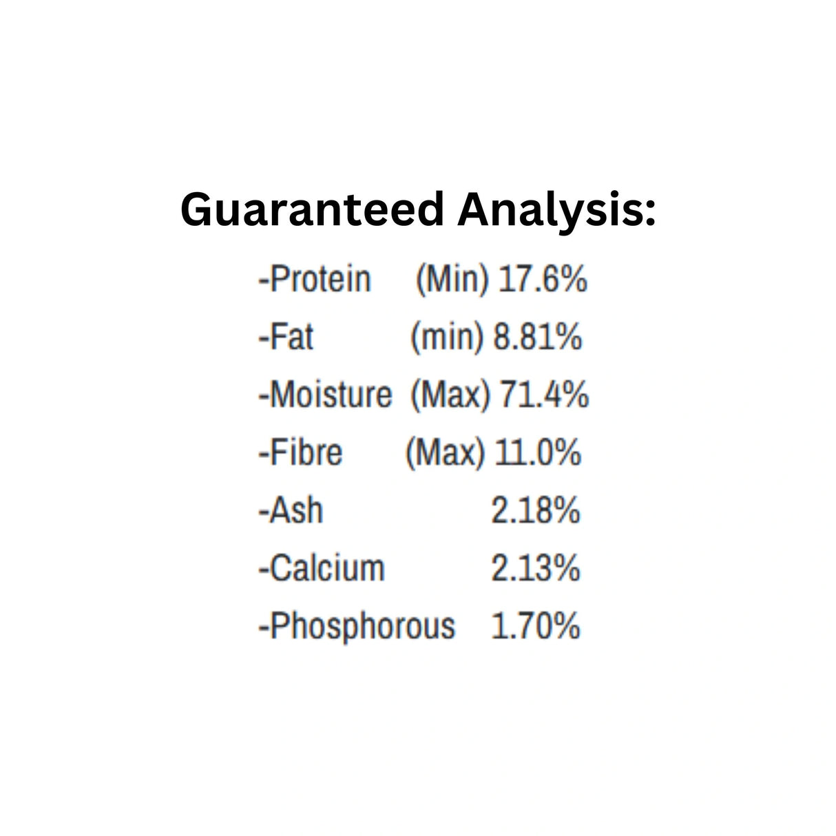 Guaranteed analysis of K9 Choice Premium Raw Plus Chicken Dog Food