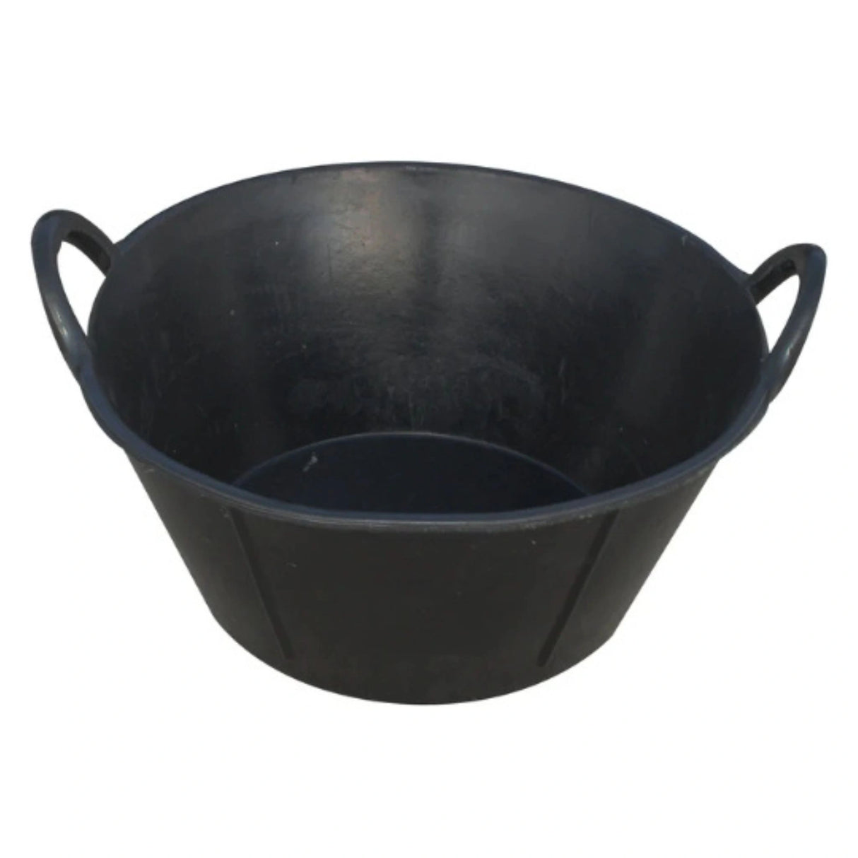 A front view of Little Giant DuraFlex General-Purpose Use With Handles Rubber Tub 6.5-Gallon on a white background