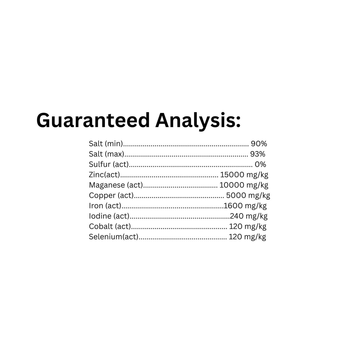 Guaranteed Analysis of Canadian Agri-Blend Livestock Feed Agri-Block Salt Gold 120