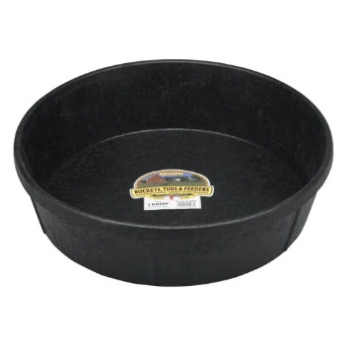 Front view of Little Giant Livestock Feeders 3 Gallon Feed Pan on a white background