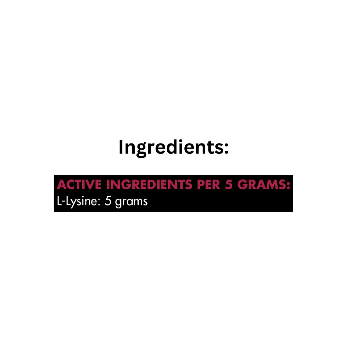 Ingredients of Mad Barn L-Lysine Essential Amino Acid Horse Supplement