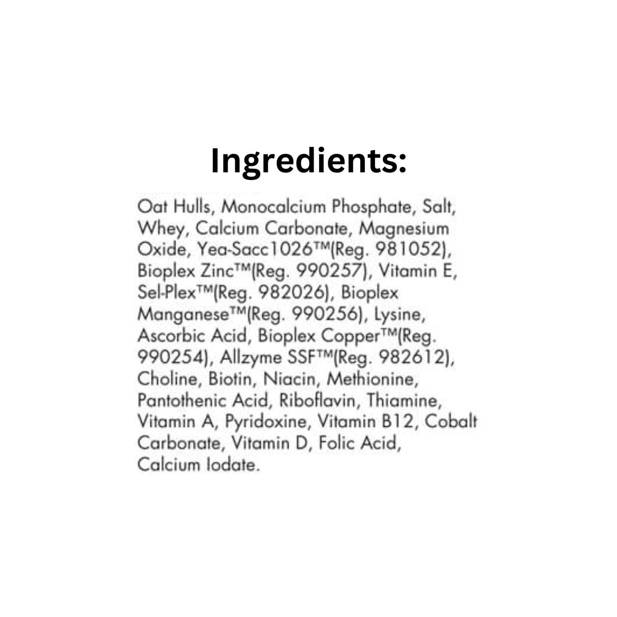 Ingredients list of Mad Barn Omneity P Pellets horse supplement