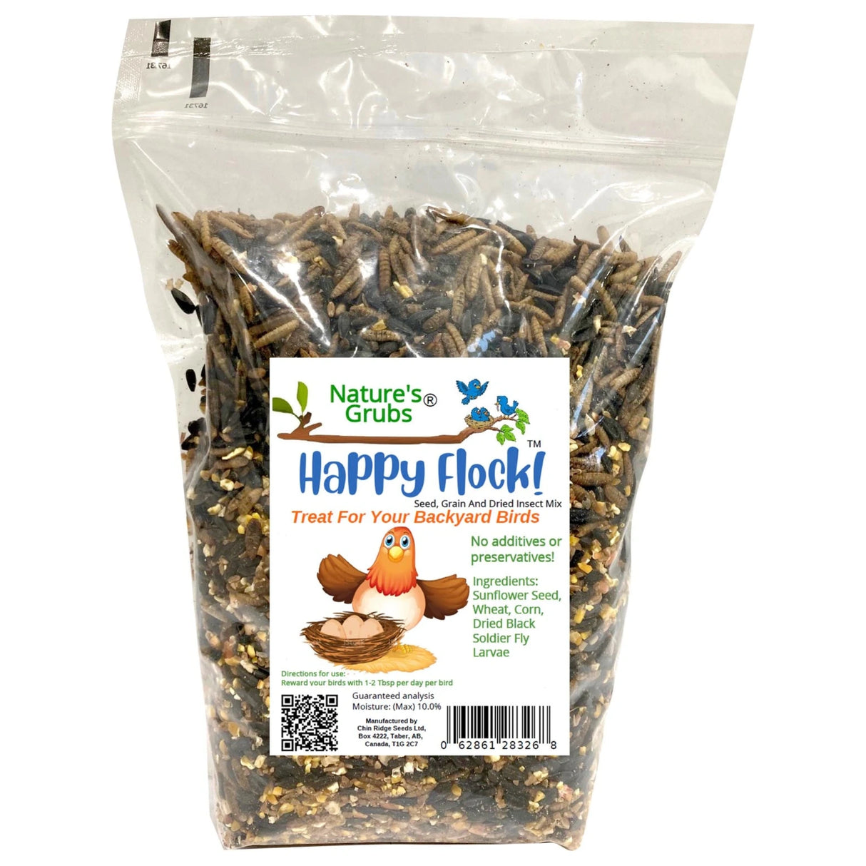 Front view of Nature’s Grub Happy Flock Chicken Feed 8kg on a white background