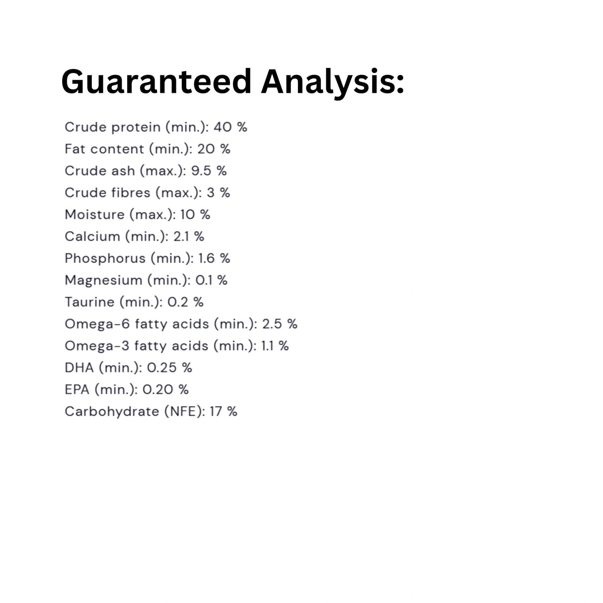Guaranteed Analysis of Orijen Regional Red Protein-Rich Recipes Cat Food